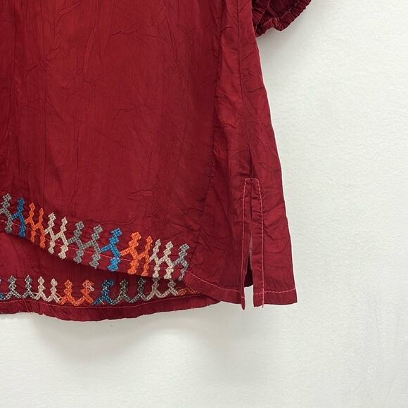 Johnny Was Floral Embroidered Colorful Lightweight Boho Bohemian Tunic Top Small - Picture 11 of 13